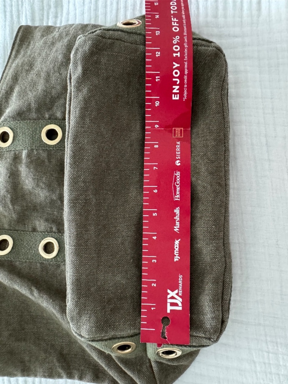 Vanessa Bruno Linen L Cabas Tote – Olive / Khaki – Muted Gold Eyelets – Size L - Picture 13 of 14